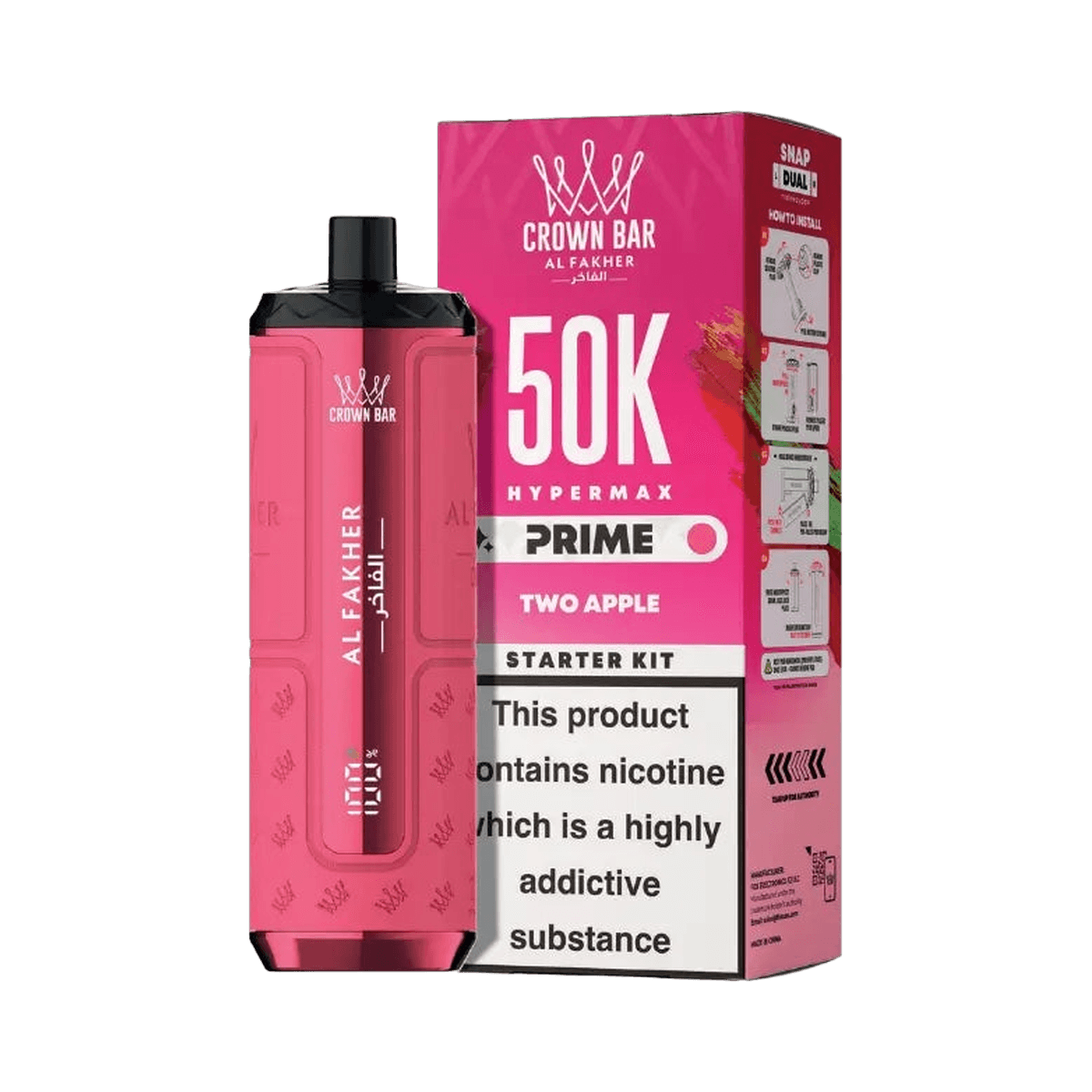 Al Fakher 50K Hypermax Prime Pod Kit - Two Apple - Beginner Vape Kits