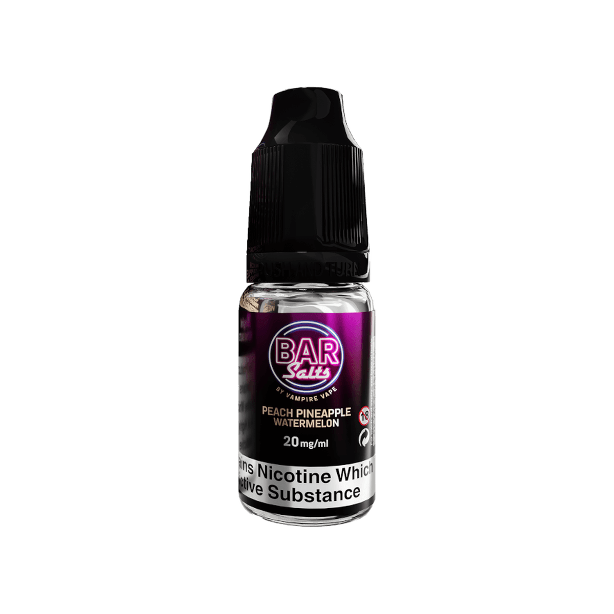 Peach Pineapple Watermelon Nic Salt E-Liquid by Bar Salts - 0mg E-Liquid