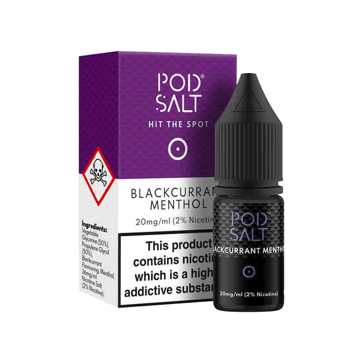 Blackcurrant Menthol Nic Salt E-Liquid by Pod Salt - E-Liquids