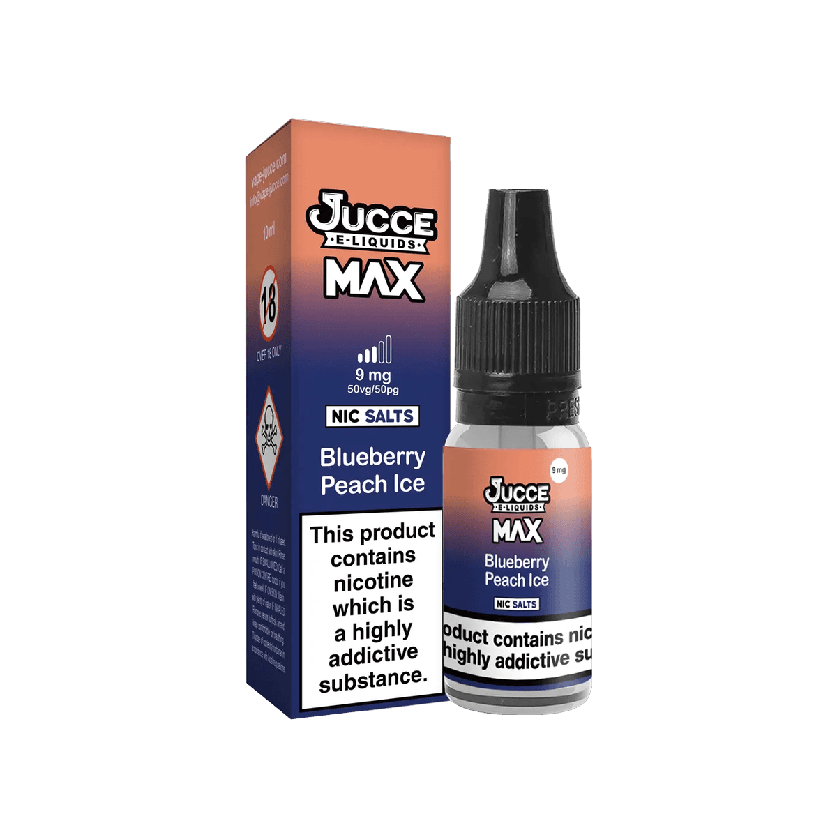 Blueberry Peach Ice Nic Salt E-Liquid by Jucce Max - 10ml E-Liquid