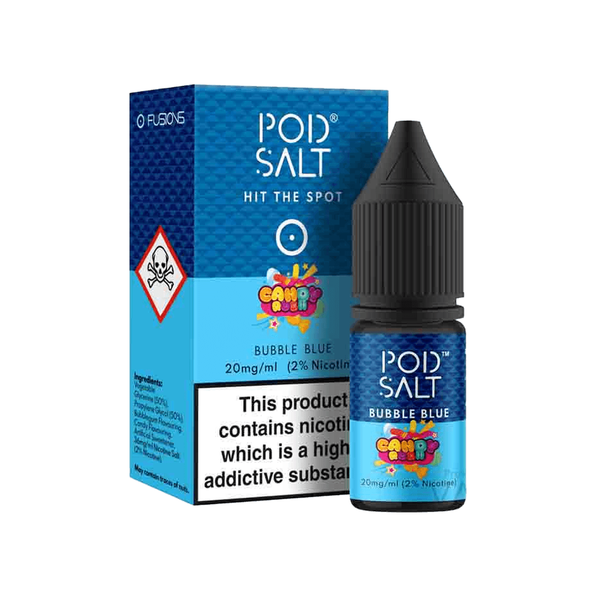 Bubble Blue Nic Salt E-Liquid by Pod Salt Candy Rush - E-Liquids