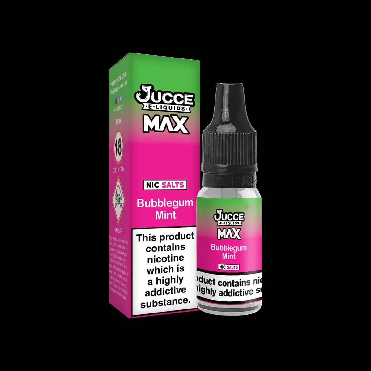 Bubblegum Mint Nic Salt E-Liquid by Jucce Max - 10ml E-Liquid
