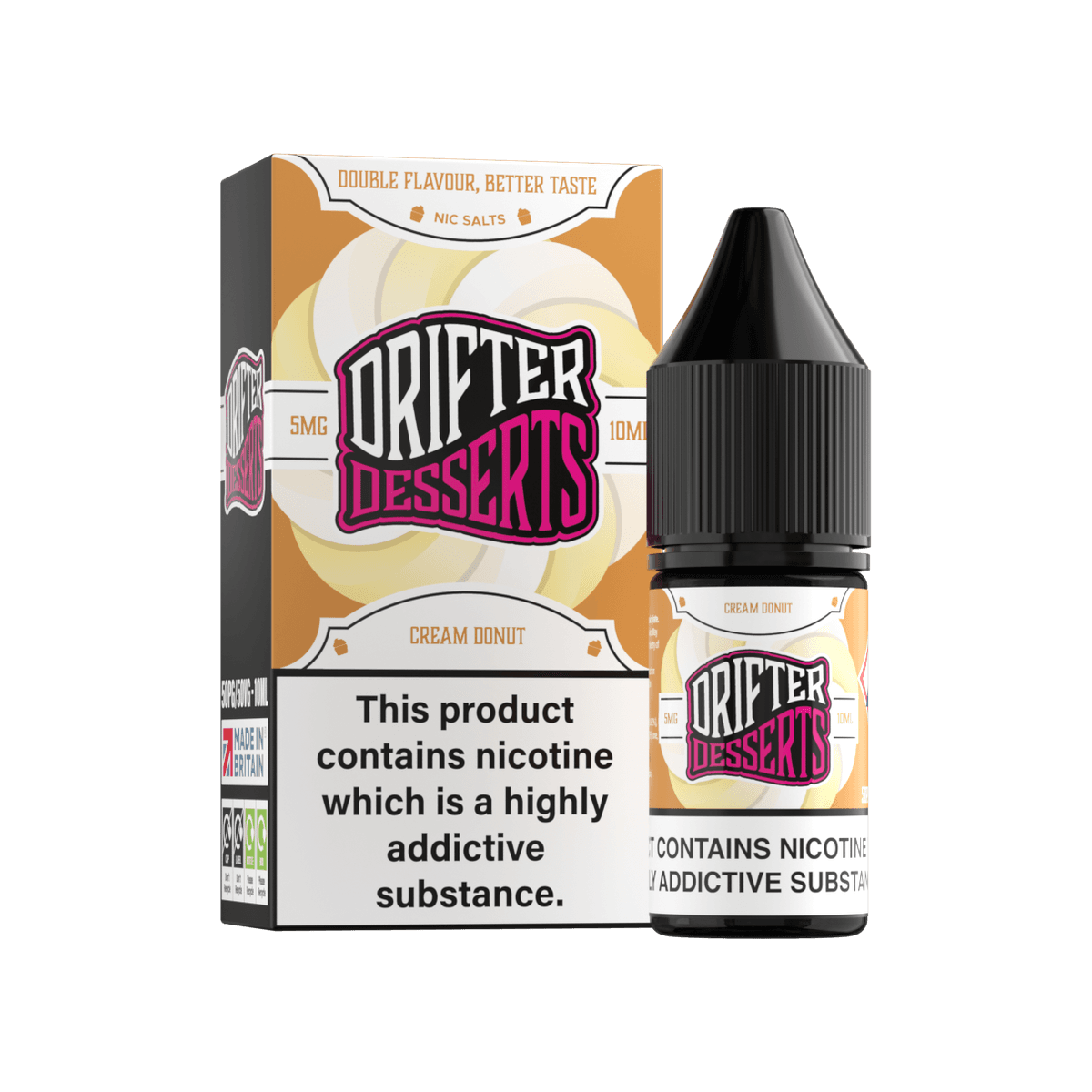 Cream Doughnut Nic Salt E-Liquid by Drifter Desserts - 10mg E-Liquid