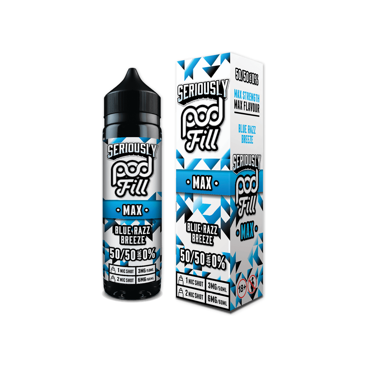 Blue Razz Breeze Shortfill E-Liquid by Seriously Pod Fill Max 40ml - 0mg E-Liquid