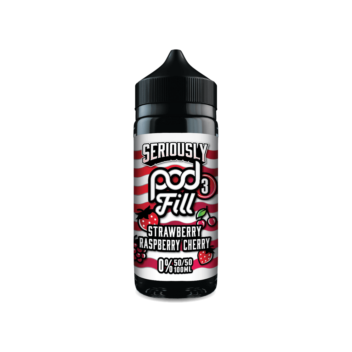 Strawberry Raspberry Cherry Shortfill E-Liquid by Seriously Pod Fill 3 100ml - 0mg E-Liquid
