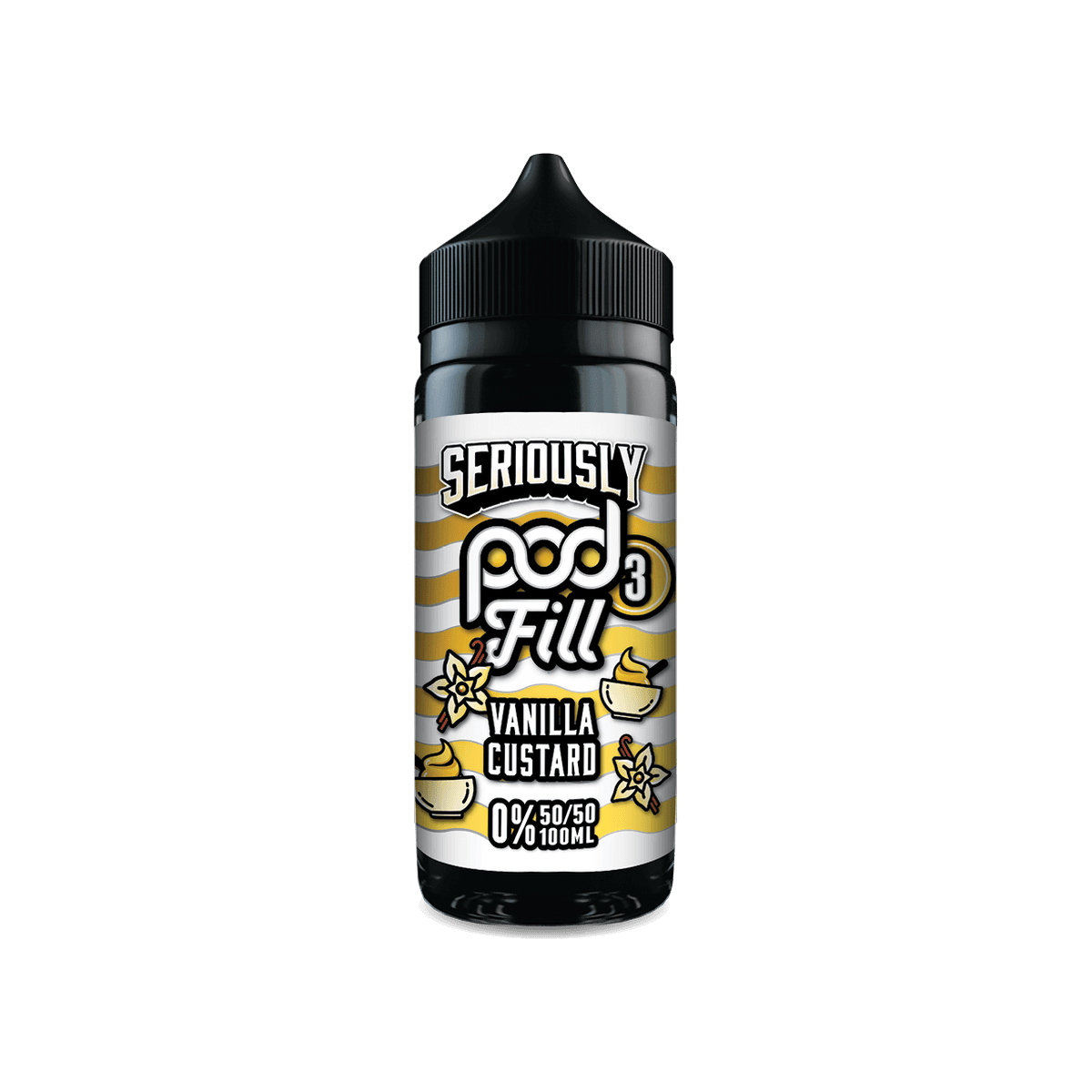 Vanilla Custard Shortfill E-Liquid by Seriously Pod Fill 3 100ml - 0mg E-Liquid