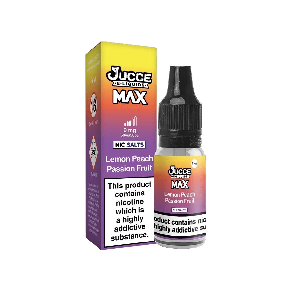 Lemon Peach Passion Fruit Nic Salt E-Liquid by Jucce Max - 10ml E-Liquid