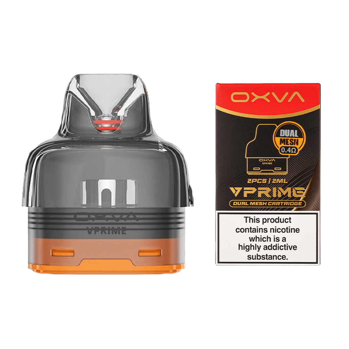 OXVA VPrime Dual Mesh Replacement Pods in 0.4 Ohm with retail box