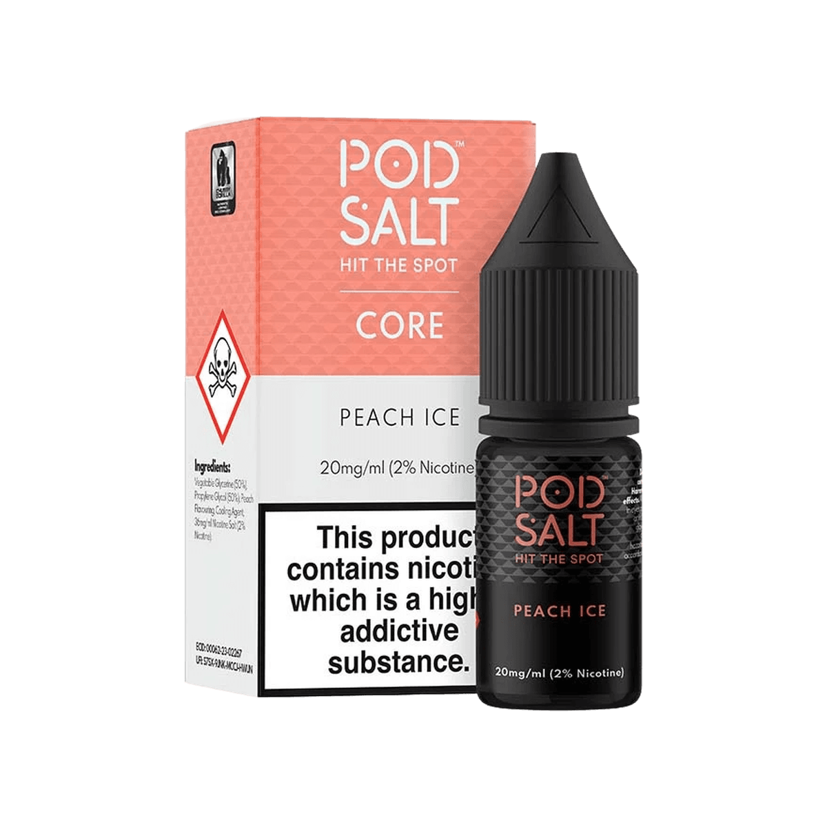 Peach Ice Nic Salt E-Liquid by Pod Salt