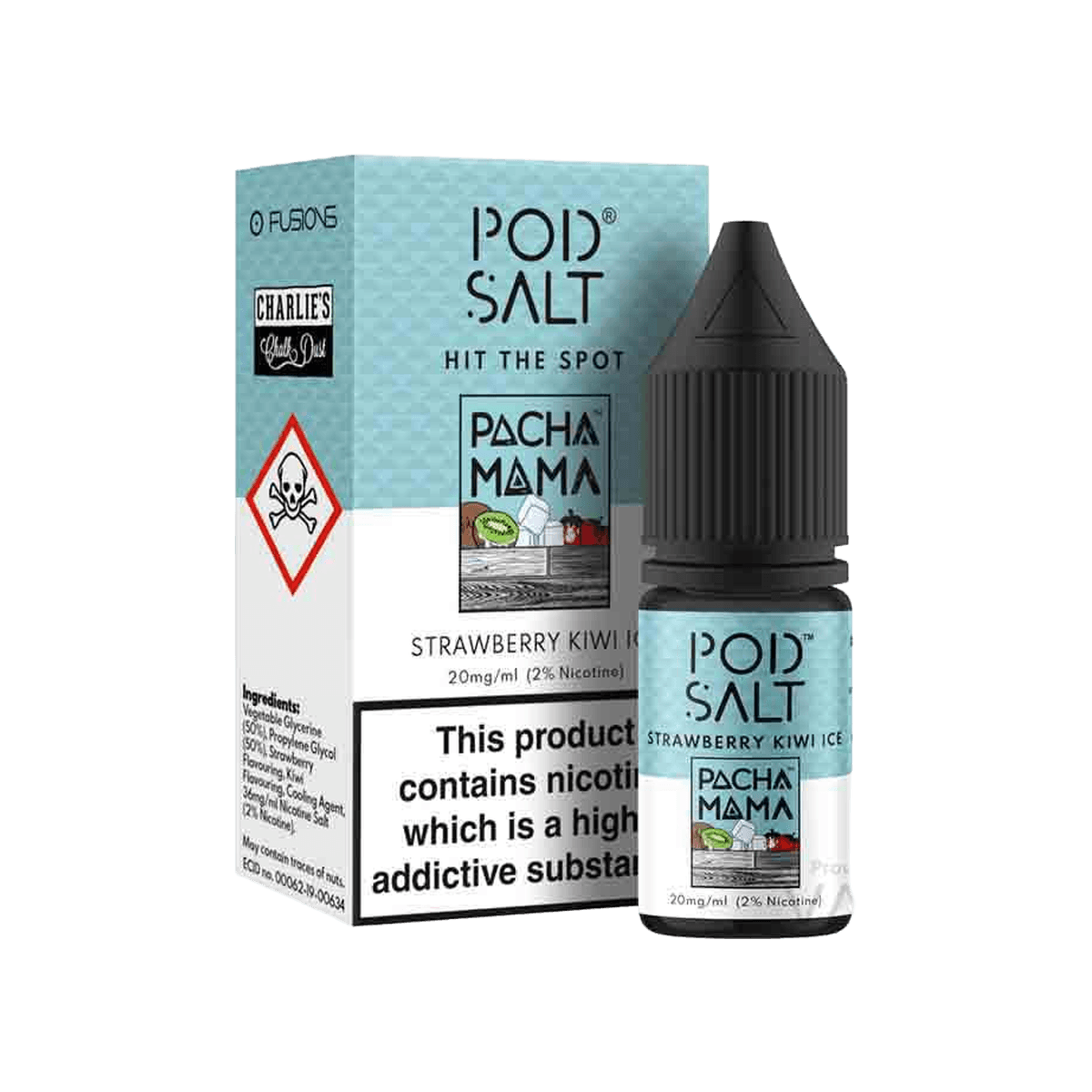 Strawberry Kiwi Ice Nic Salt E-Liquid by Pod Salt Pacha Mama - E-Liquids