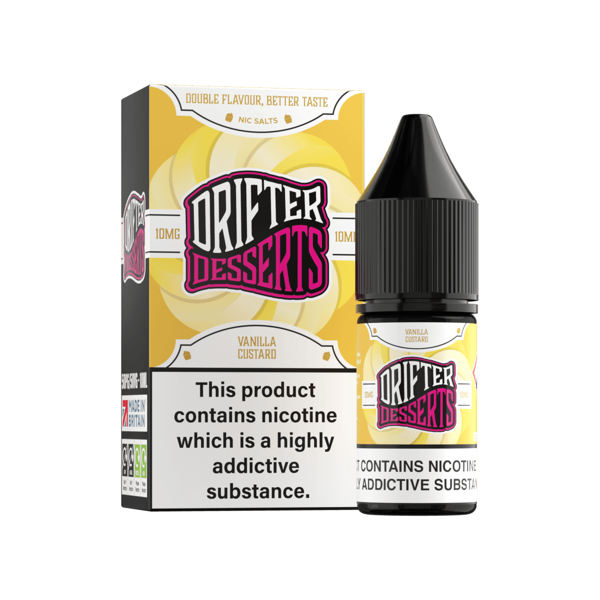 Vanilla Custard Nic Salt E-Liquid by Drifter Desserts - 10mg E-Liquid