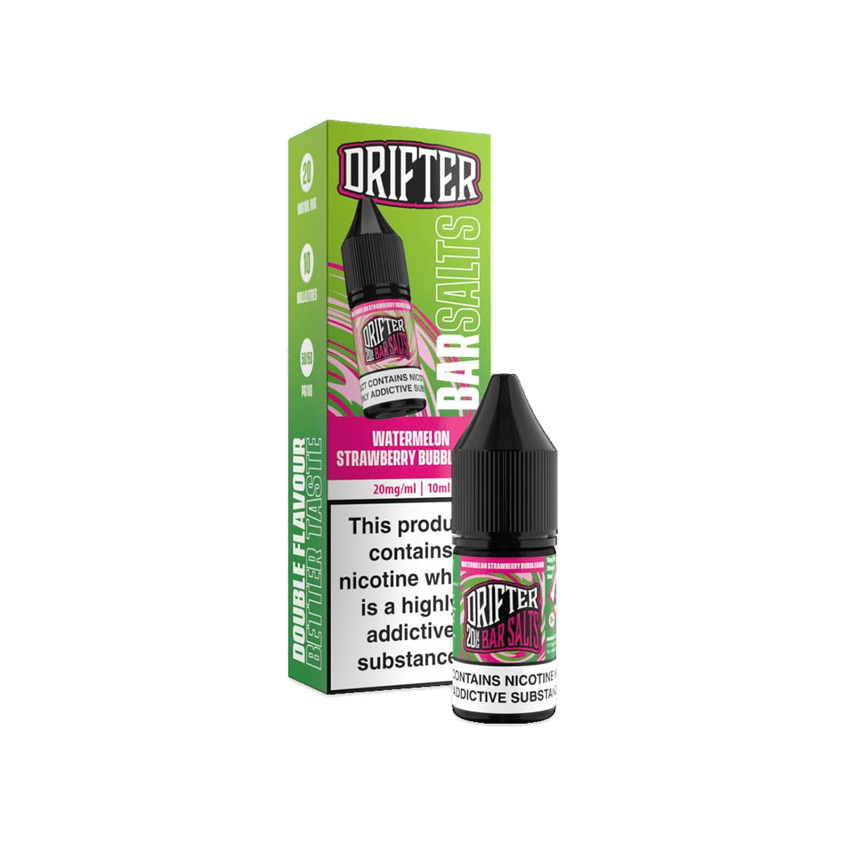 Watermelon Strawberry Bubblegum Nic Salt E-Liquid by Drifter Bar Salts