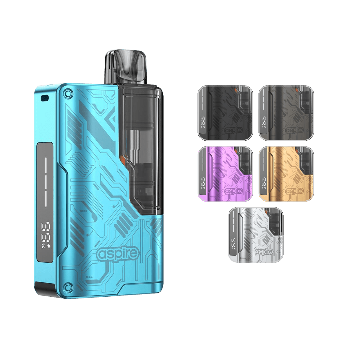 Aspire Gotek Pro 2 Pod Kit in Blue with five colour swatches