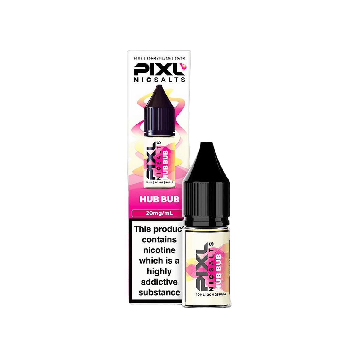 Hub Bub Nic Salt E-Liquid by Pixl 10ml bottle and box