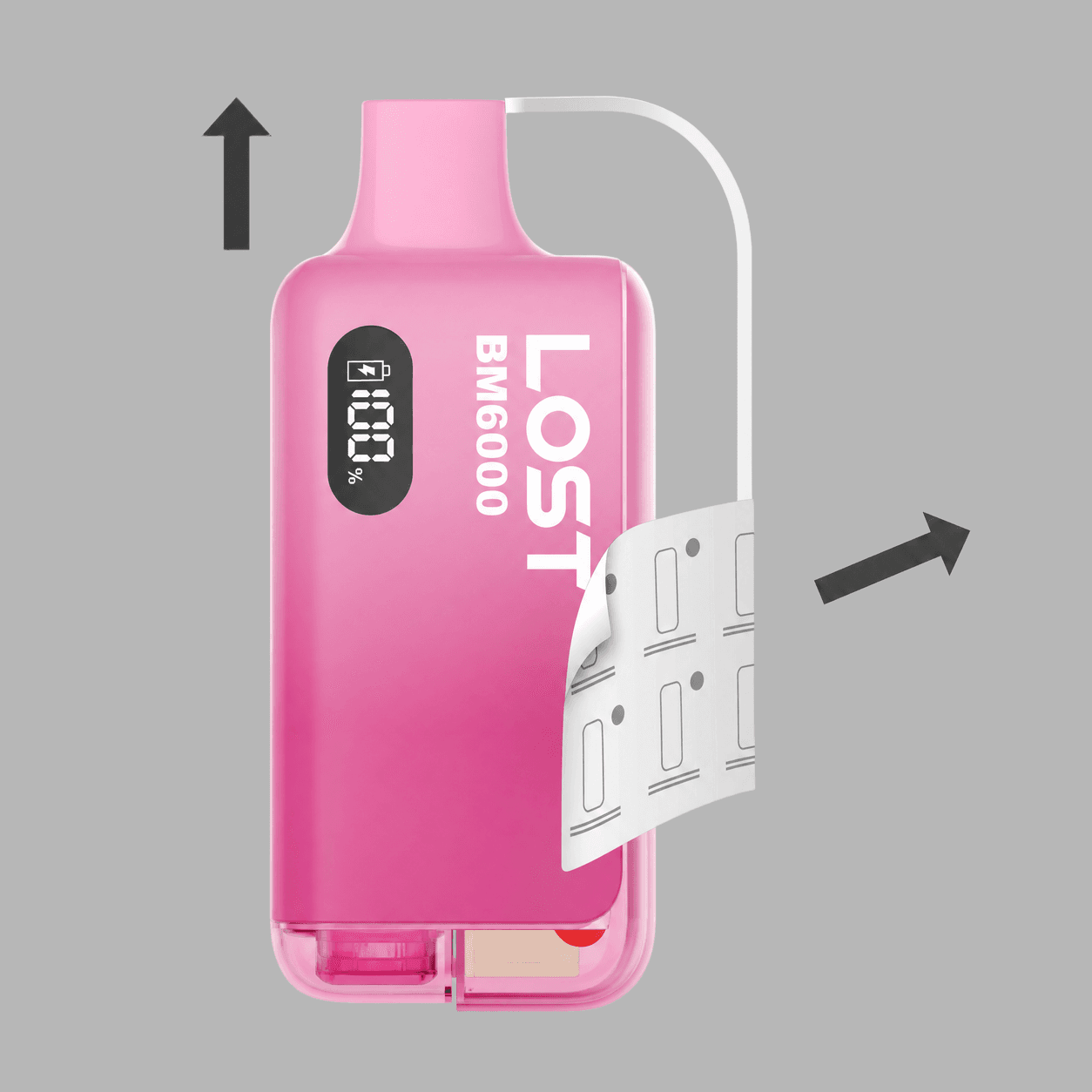 BM6000 illustration showing the instruction sticker and silicone seal being removed.