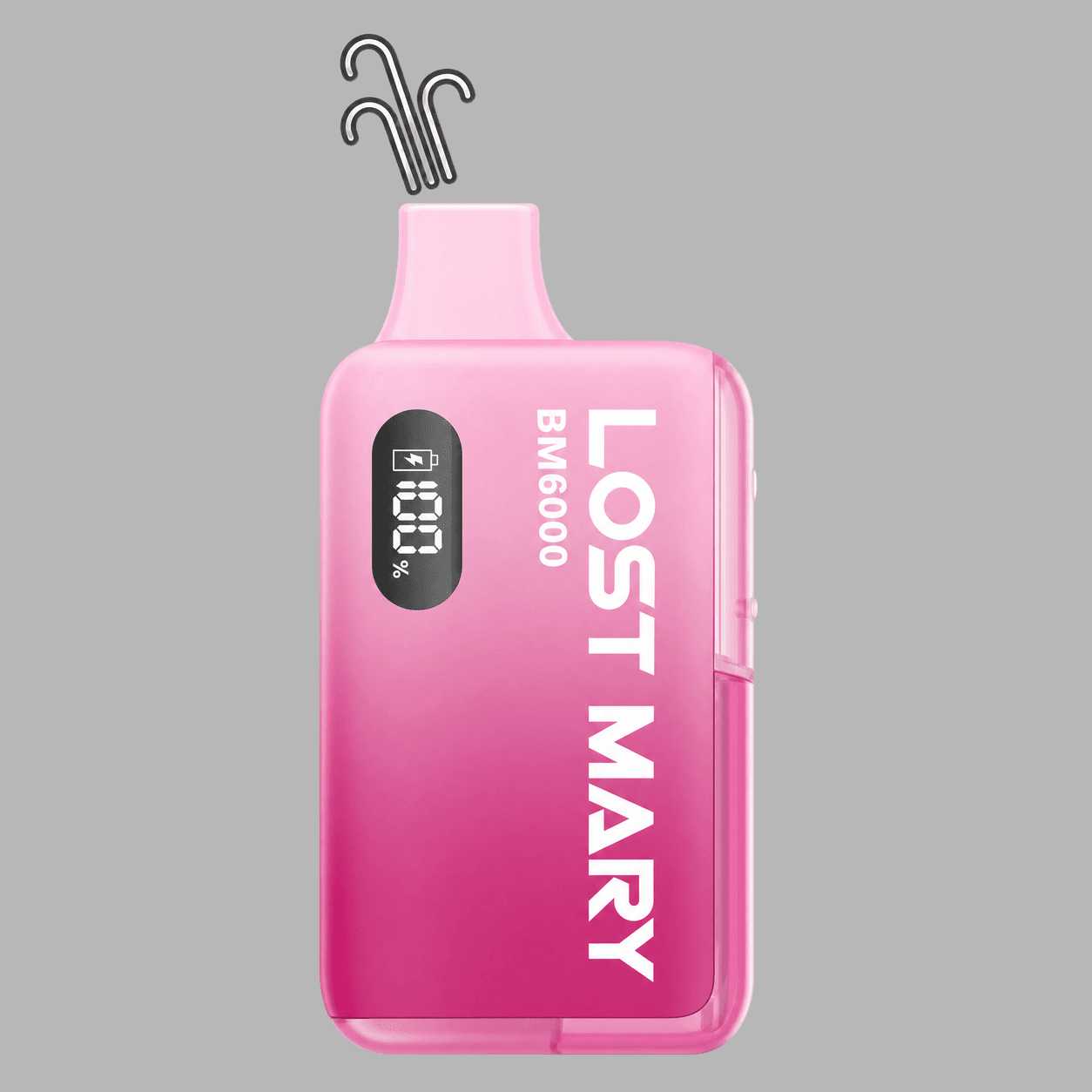 Upright BM6000 with an airflow symbol above the mouthpiece indicating draw activation.