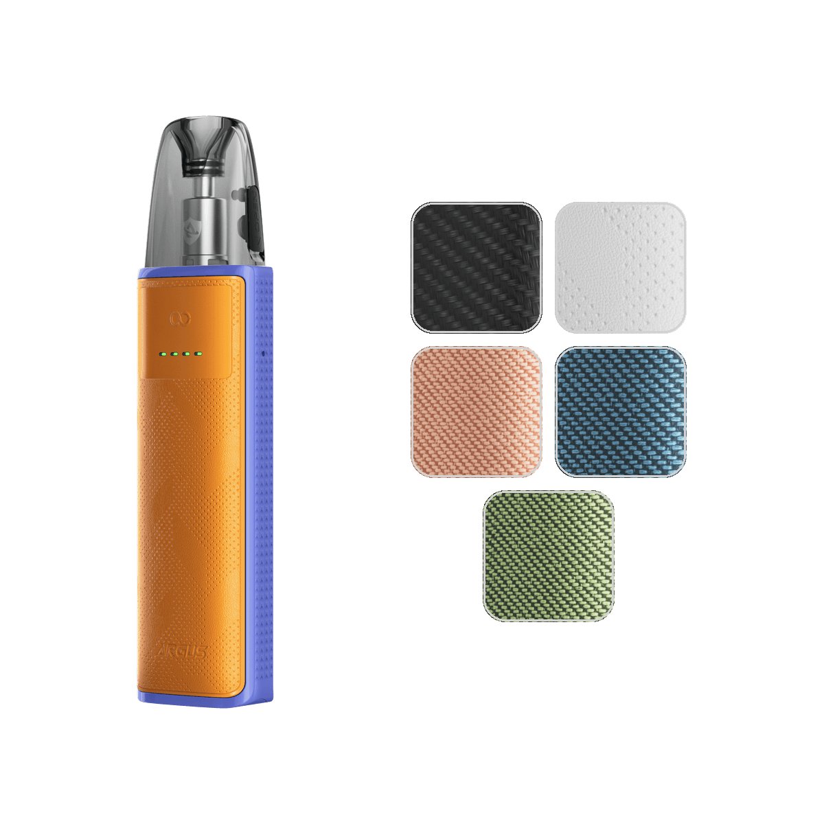 Voopoo Argus Z3 Vape Kit in Blazing Orange with body colour swatches
