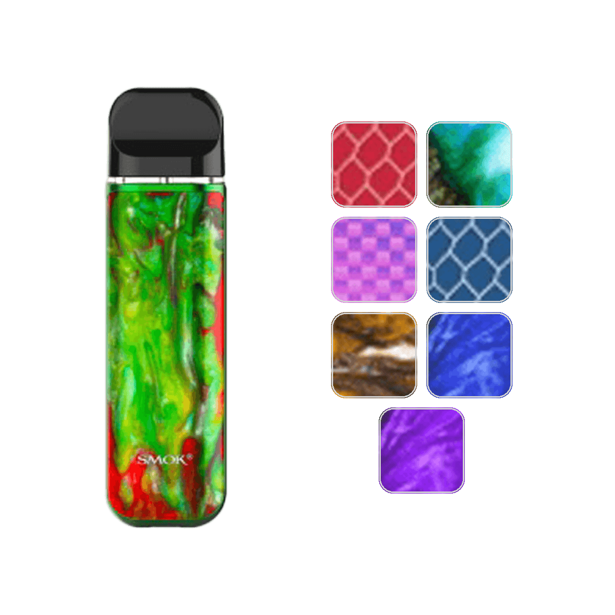 Smok Novo 2 Pod Kit with colour swatches