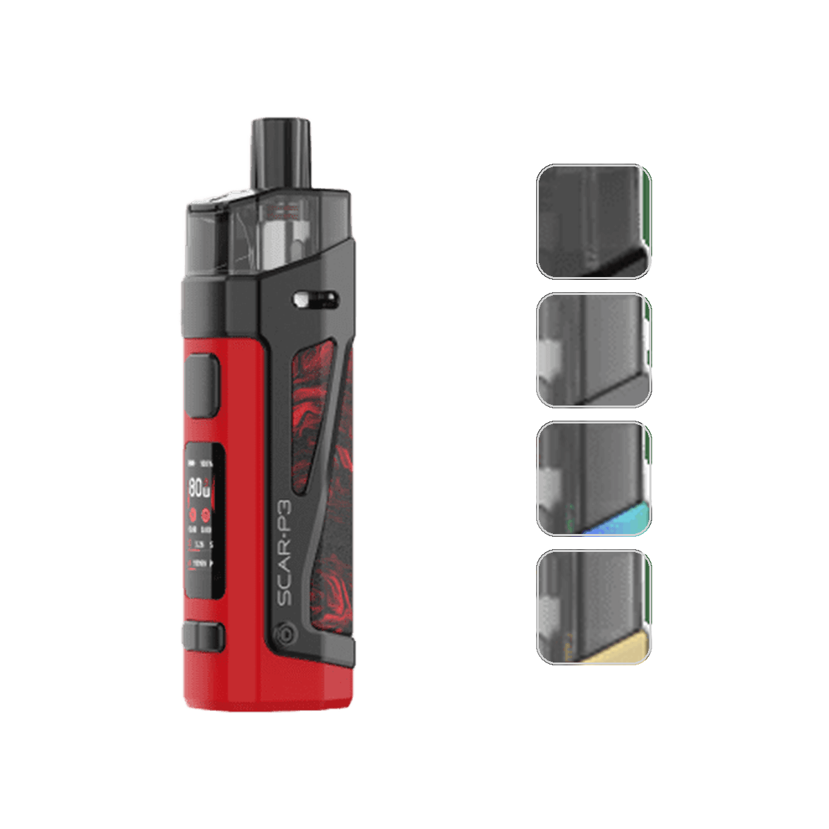 Smok Scar P3 Pod Kit with colour swatches