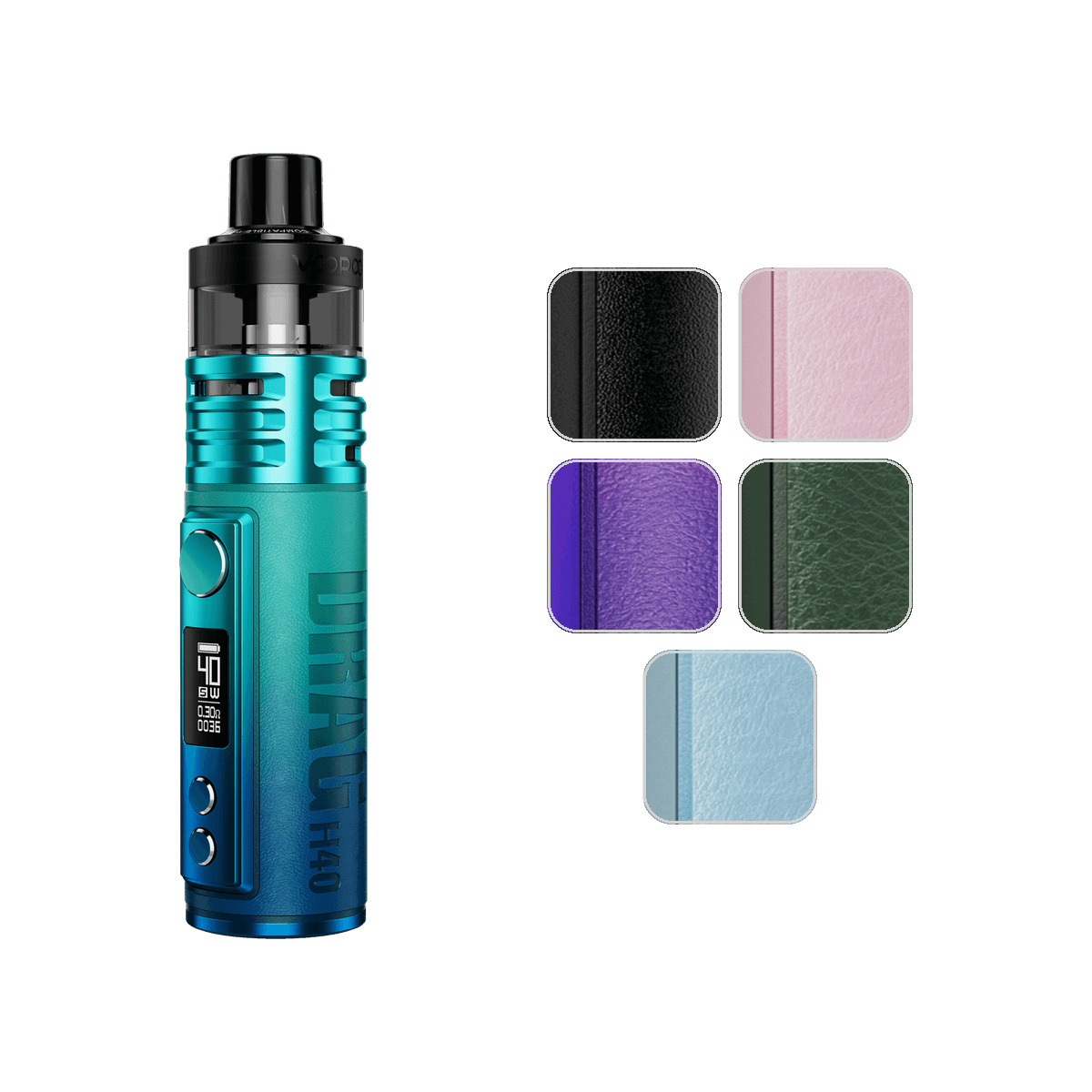 VooPoo Drag H40 Pod Kit with colour swatches