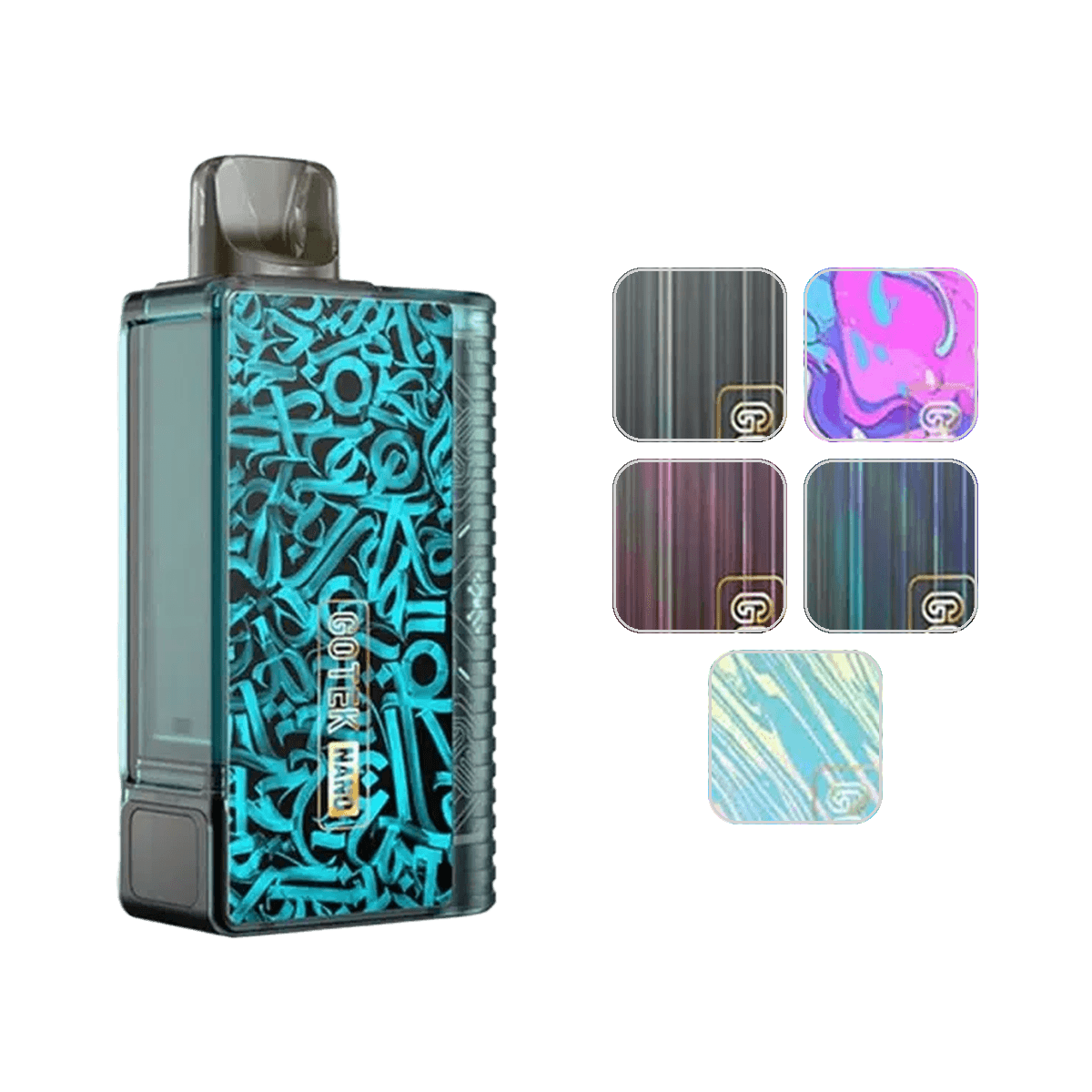 Aspire GoteK Nano Pod Kit – Compact Powerhouse for MTL and RDTL Vaping with colour swatches