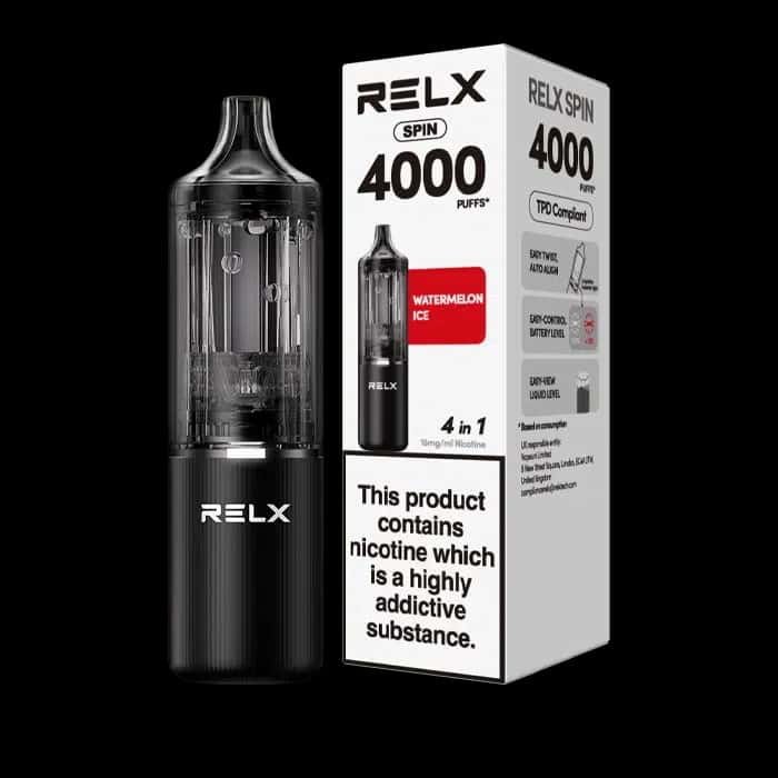 Relx Spin Pod Kit Black with box