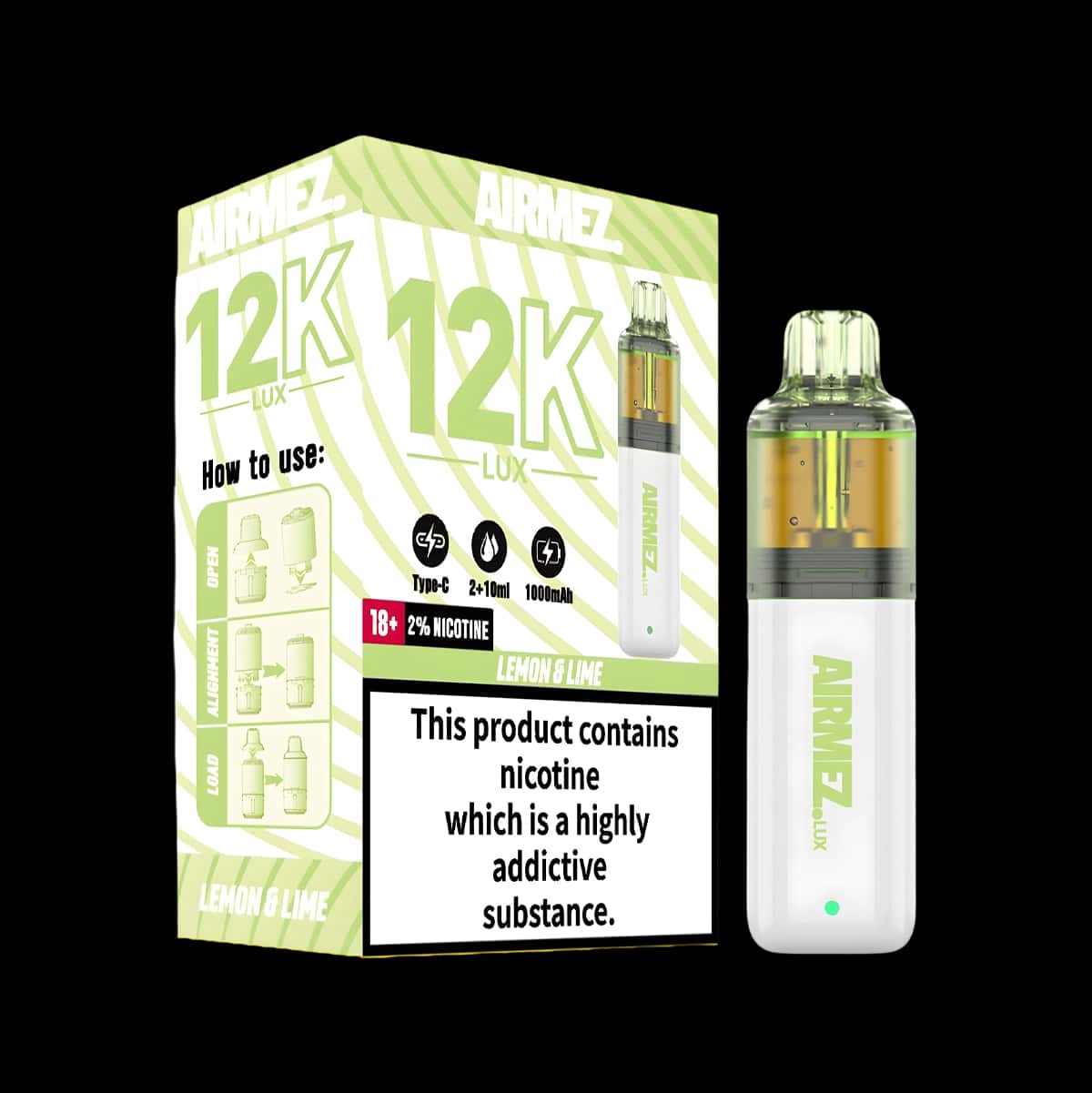 Airmez 12k Prefilled Vape Kit - Lemon Lime