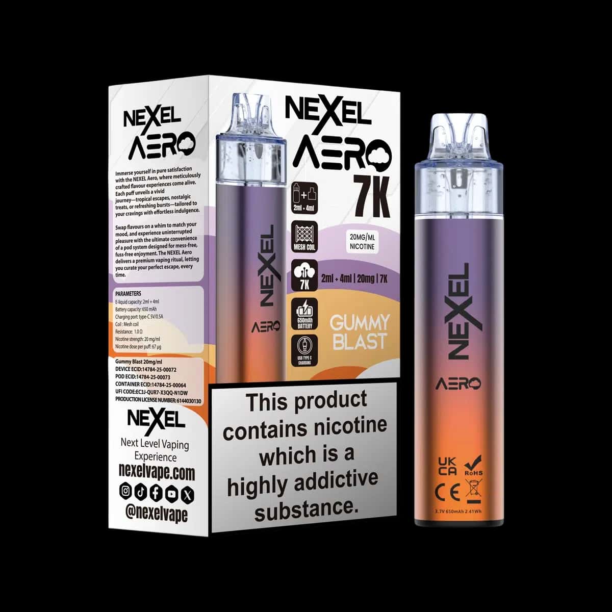 Gummy Blast-Nexel Aero 7K Vape Kit