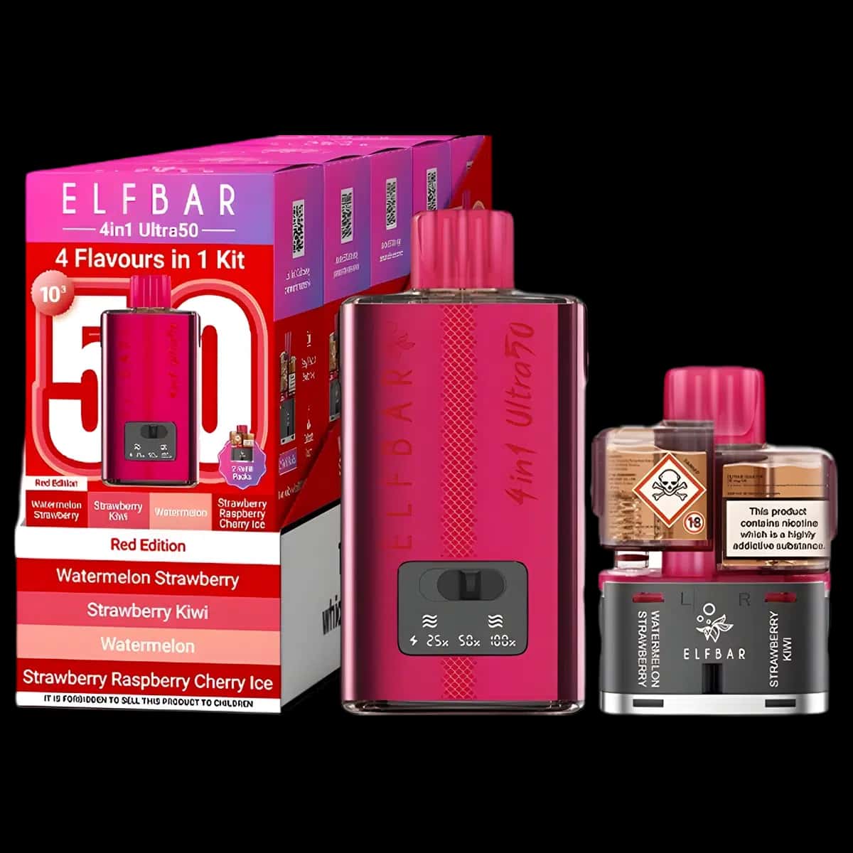 Red Edition-Elf Bar 4in1 Ultra50 Vape Kit