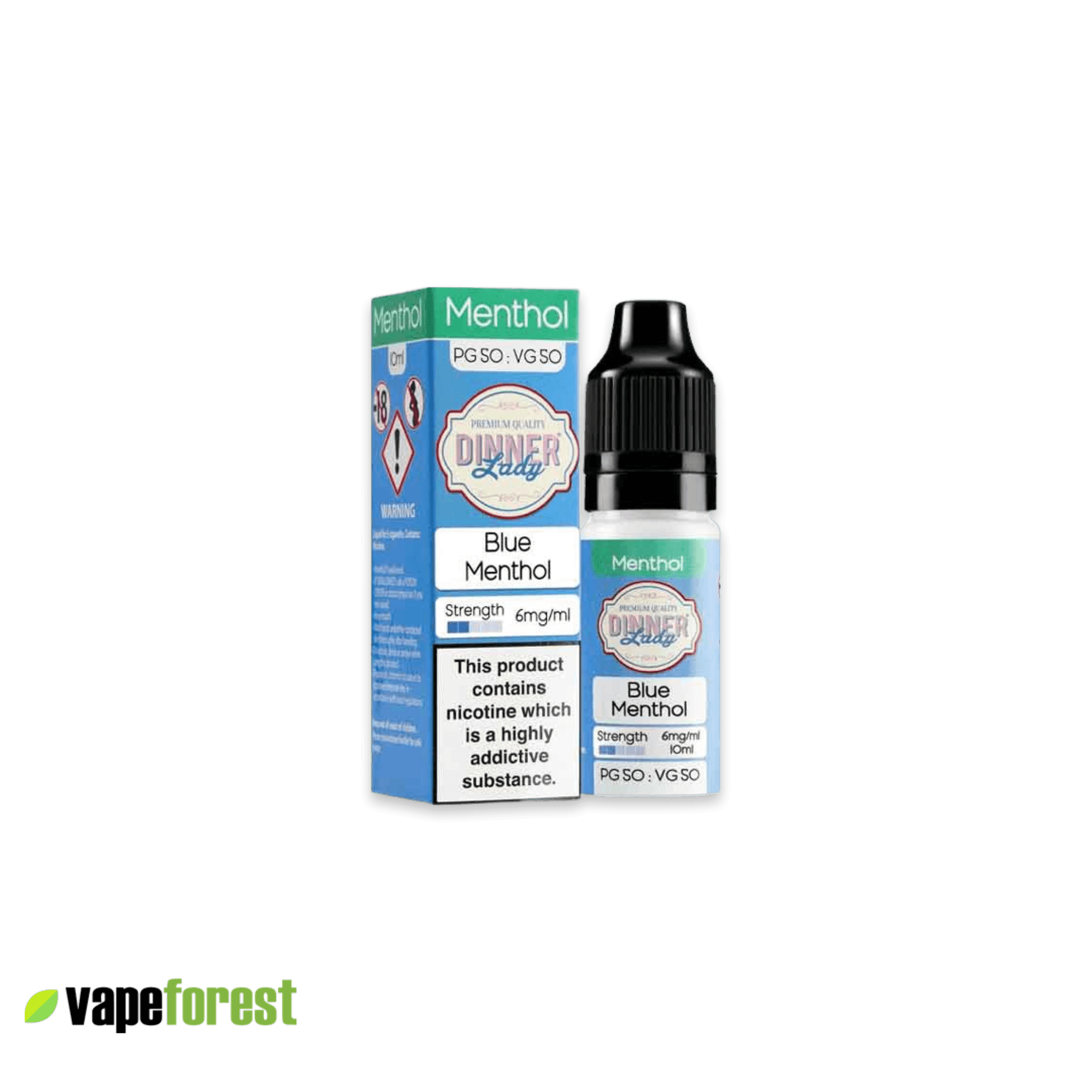 Dinner Lady   50 50 E-Liquid   Blue Menthol - E-Liquids