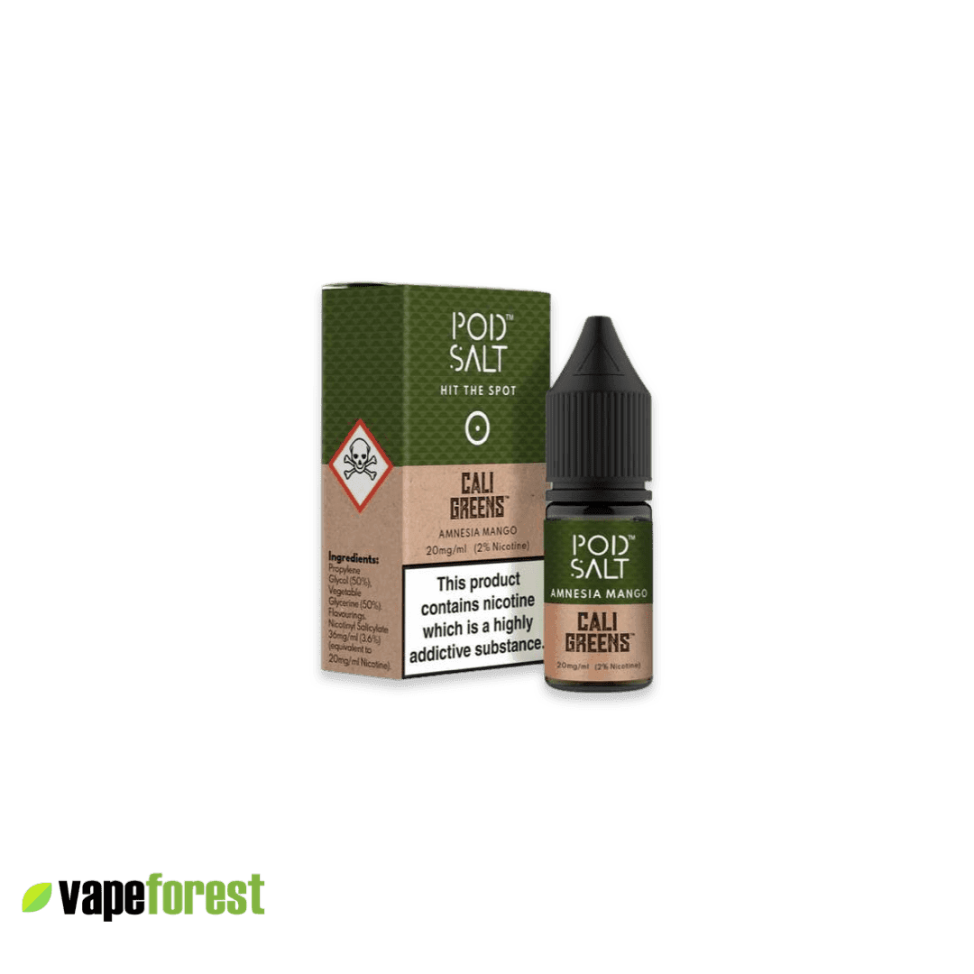 Pod Salt and Cali Green   Nic Salt E-Liquid   Amnesia Mango - Pod Systems