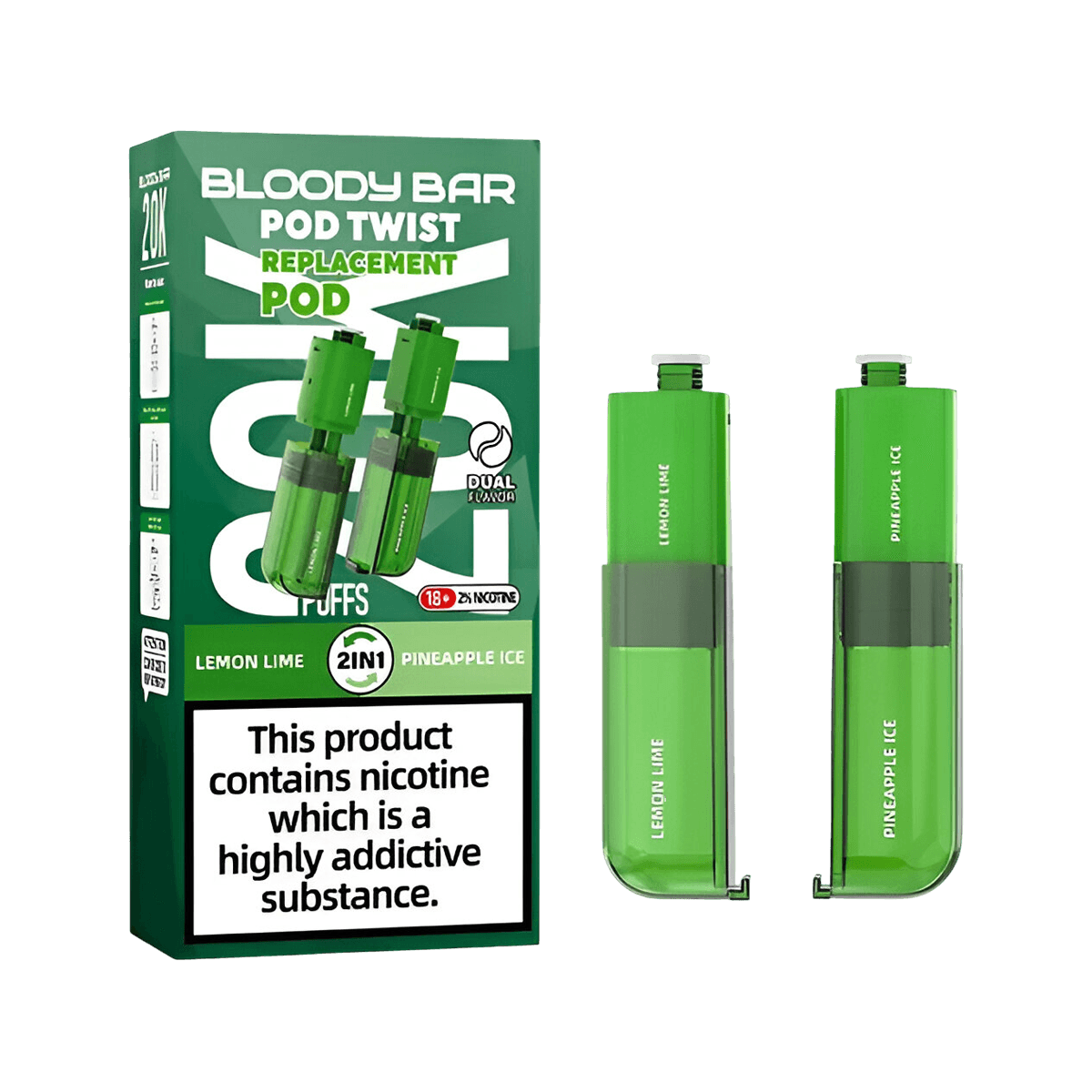 Bloody Bar Pod Twist 20K Prefilled Pods   Refill Containers - Pod Systems