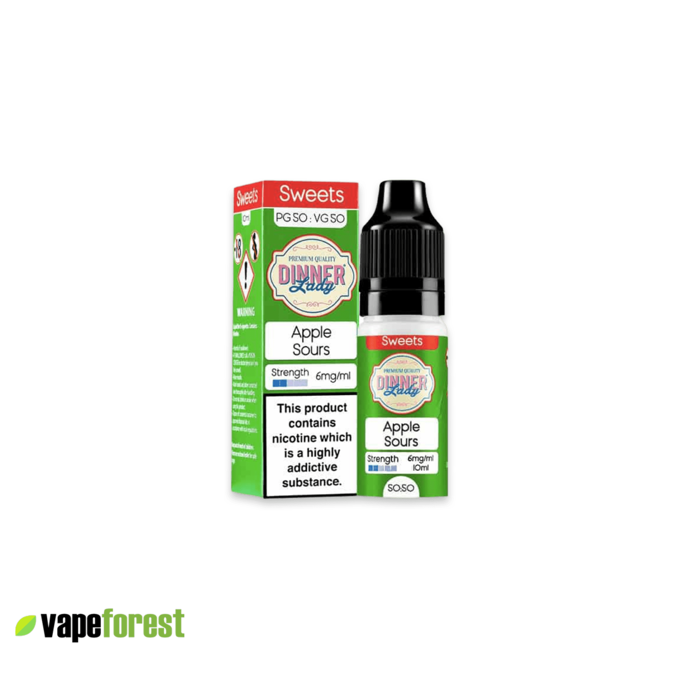 Dinner Lady 50/50 E-Liquid Apple Sours Flavour