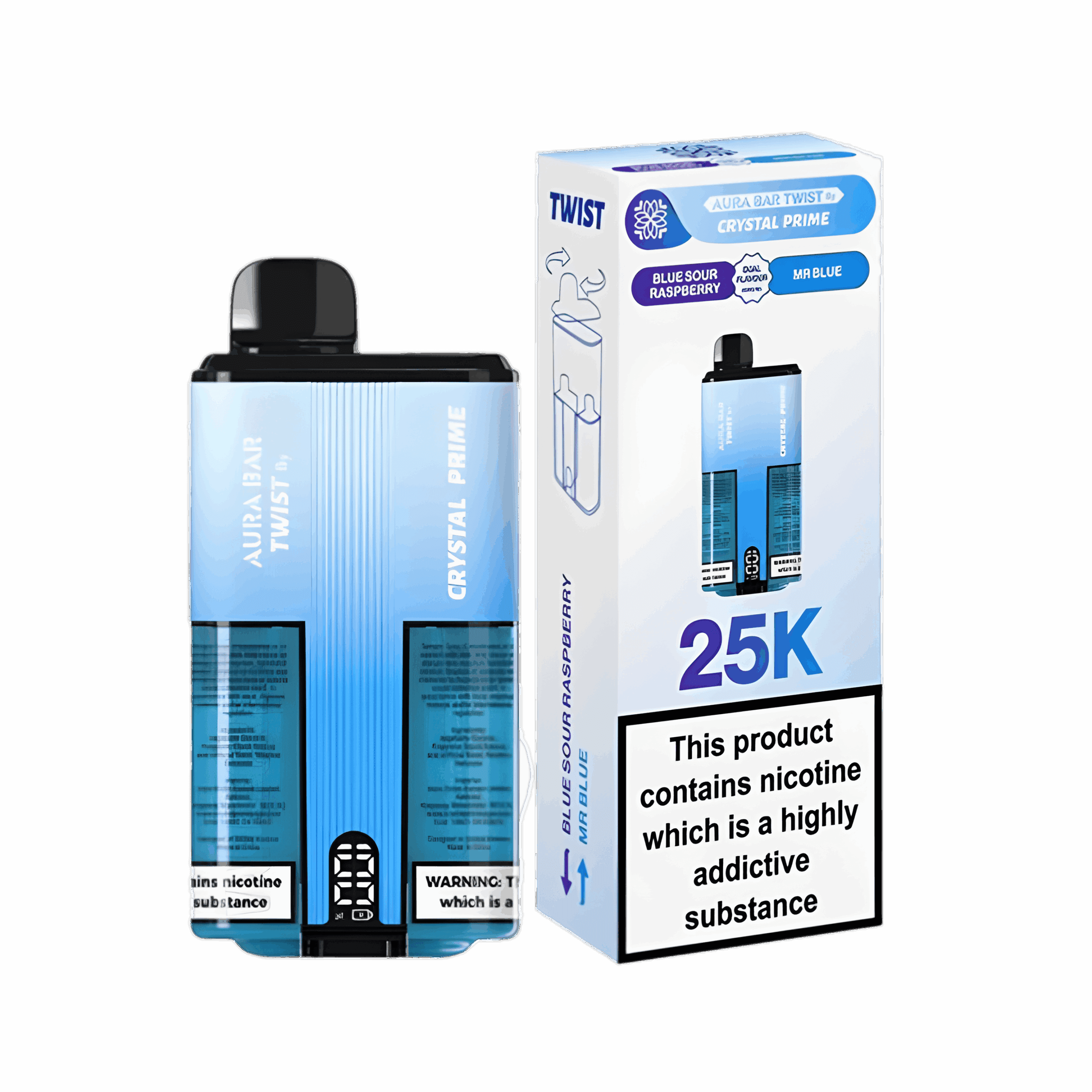 Crystal Prime 25K Twist Disposable Vape Kit BlueSour Raspberry-Mr Blue