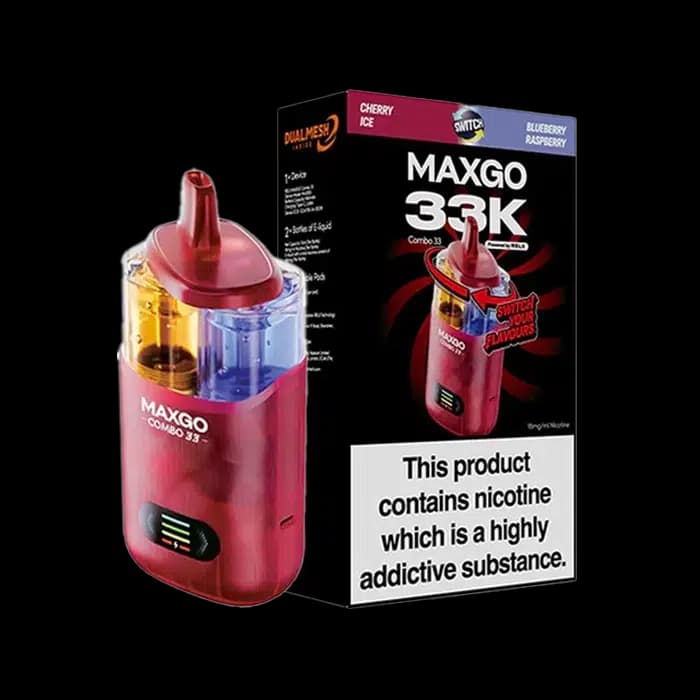 RELX Maxgo Combo 33K Dual Flavour Disposable Vape Kit - Cherry Ice - Bluberry Raspberry