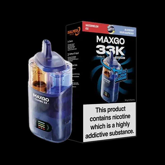 RELX Maxgo Combo 33K Dual Flavour Disposable Vape Kit - Watermelon Ice - Blueberry Sour Raspberry