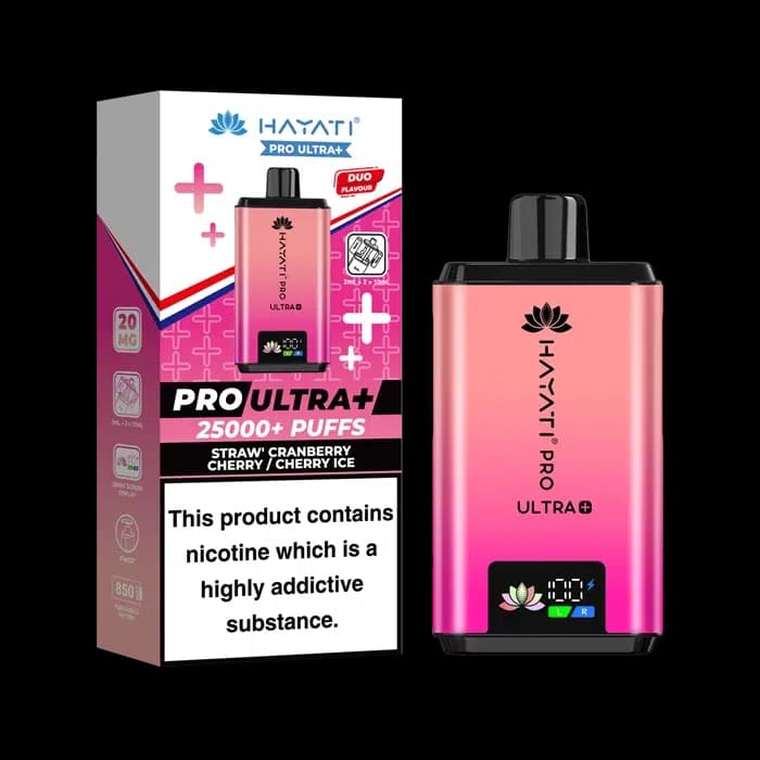 Hayati Pro Ultra Plus 25000 - Straw Cranberry Cherry - Cherry Ice