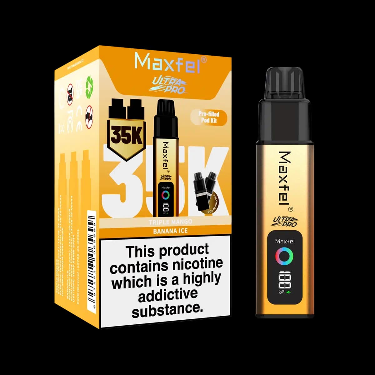 Maxfel Ultra Pro 35k Prefilled Pod Kit - Triple Mango-Banana Ice