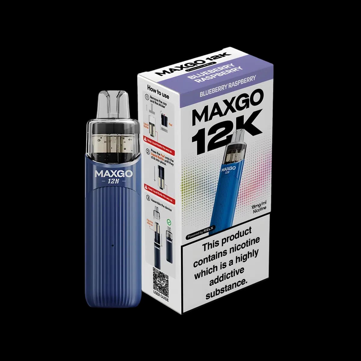 Relx Maxgo 12K Prefilled Pod Kit-Blueberry Raspberry