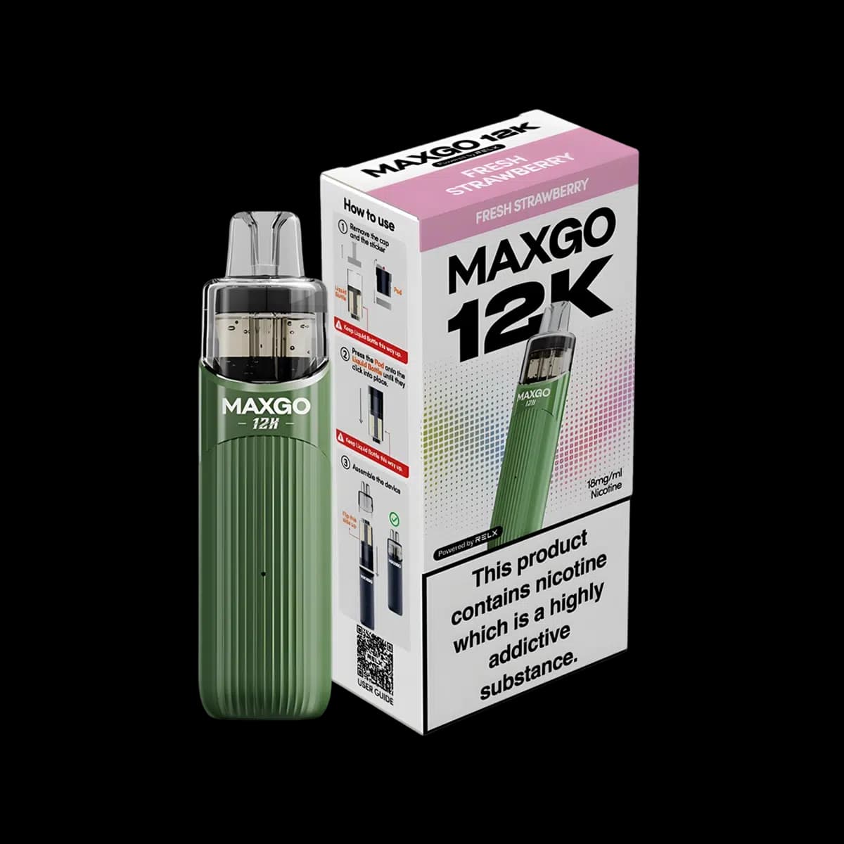 Relx Maxgo 12K Prefilled Pod Kit-Fresh Strawberry