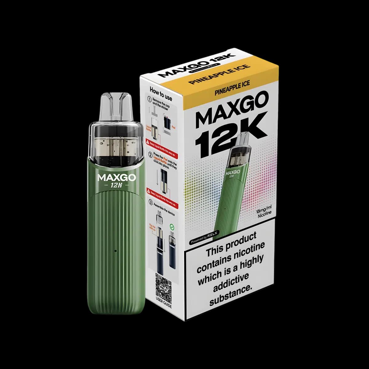 Relx Maxgo 12K Prefilled Pod Kit-Pineapple Ice