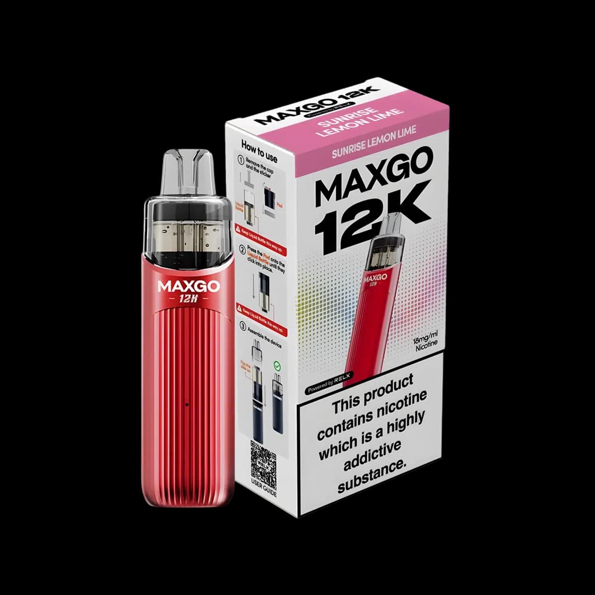 Relx Maxgo 12K Prefilled Pod Kit-Sunrise Lemon Lime