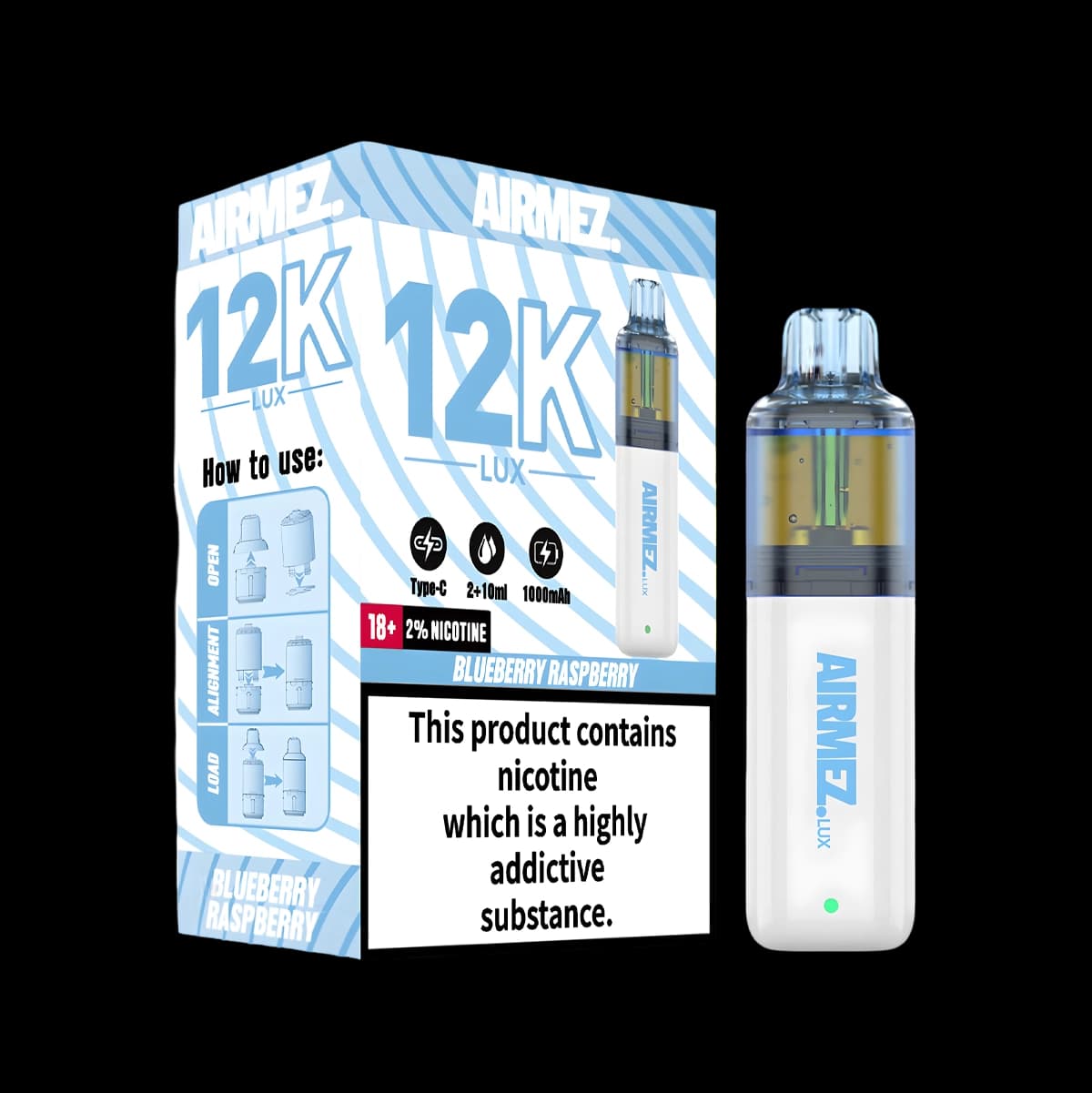 Airmez 12k Prefilled Vape Kit - Blueberry Raspberry