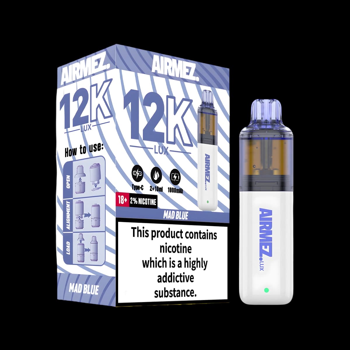 Airmez 12k Prefilled Vape Kit - Mad Blue