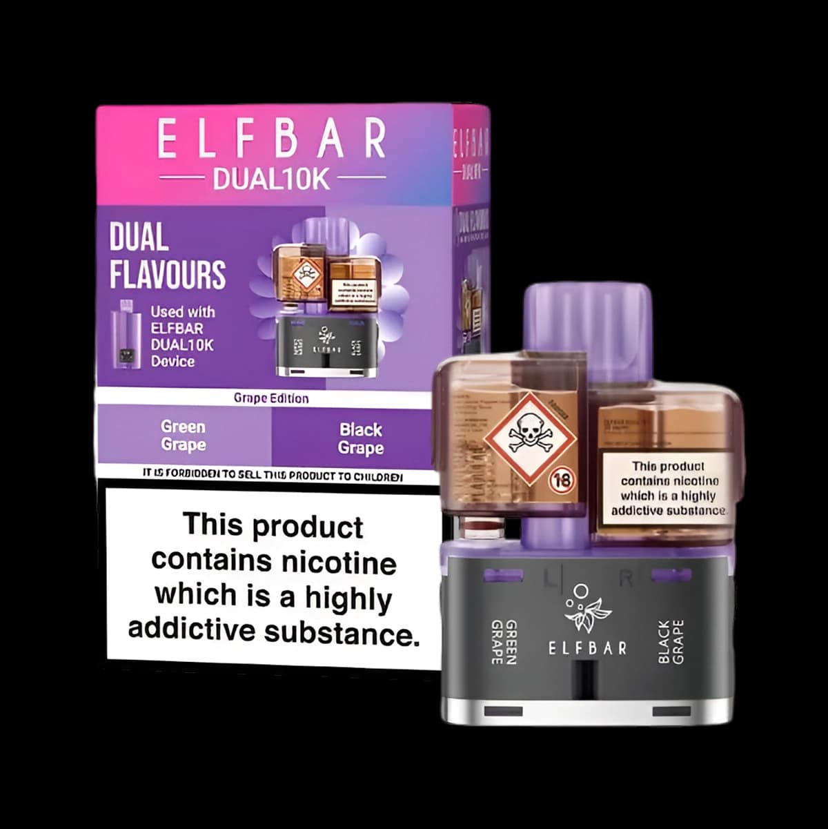Elf Bar Dual 10K Prefilled Pods-Grape Edition
