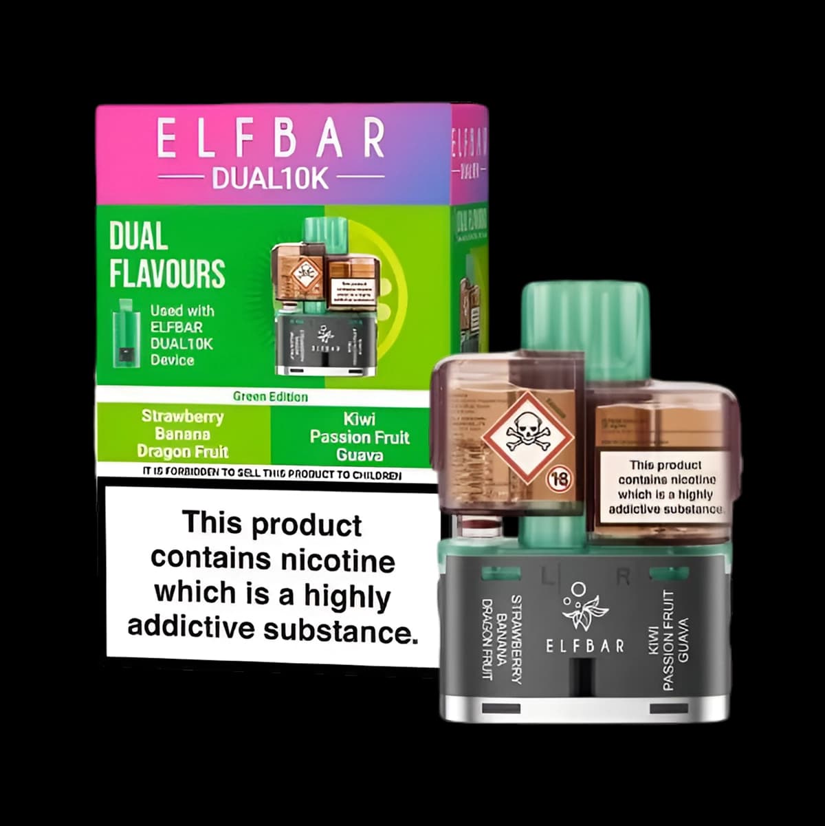 Elf Bar Dual 10K Prefilled Pods-Green Edition