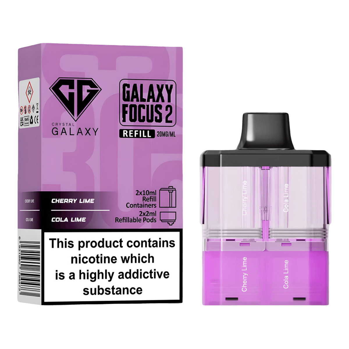 Crystal Galaxy Focus 2 30K Prefilled Pods   Refill Containers - Pod Systems
