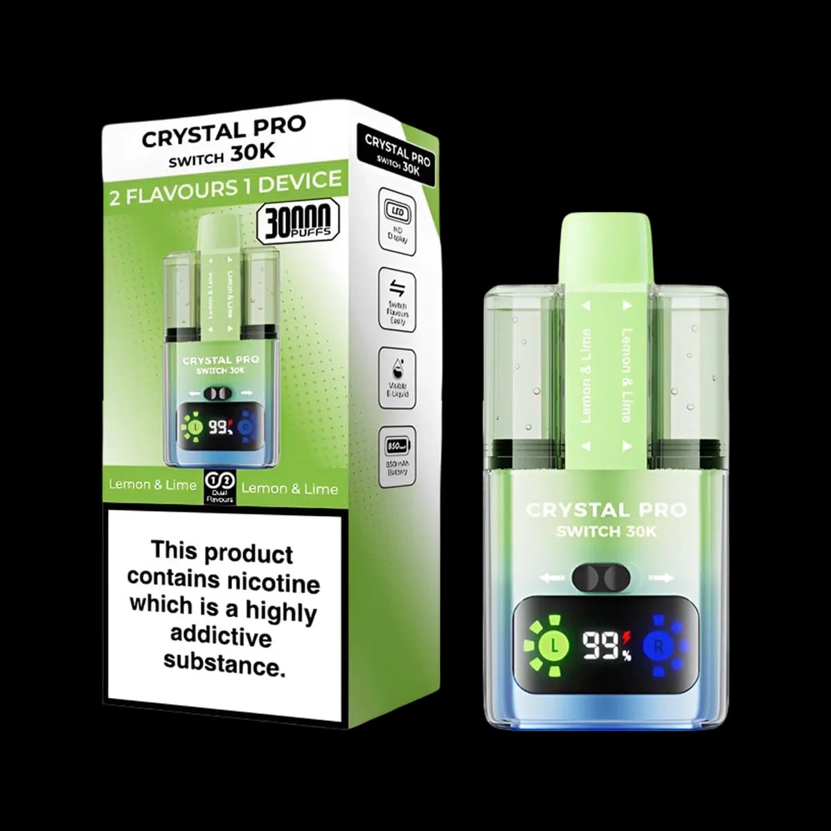 Crystal 30K Pro Switch Prefilled Vape Kit - Lemon Lime