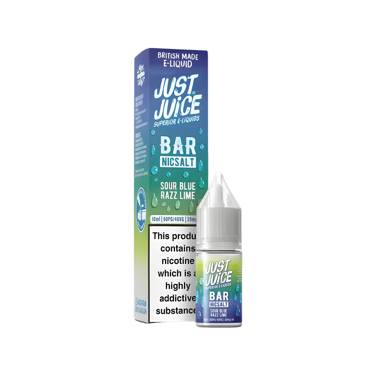 Blue Sour Razz Lime Nic Salt E-Liquid by Just Juice Bar - E-Liquids