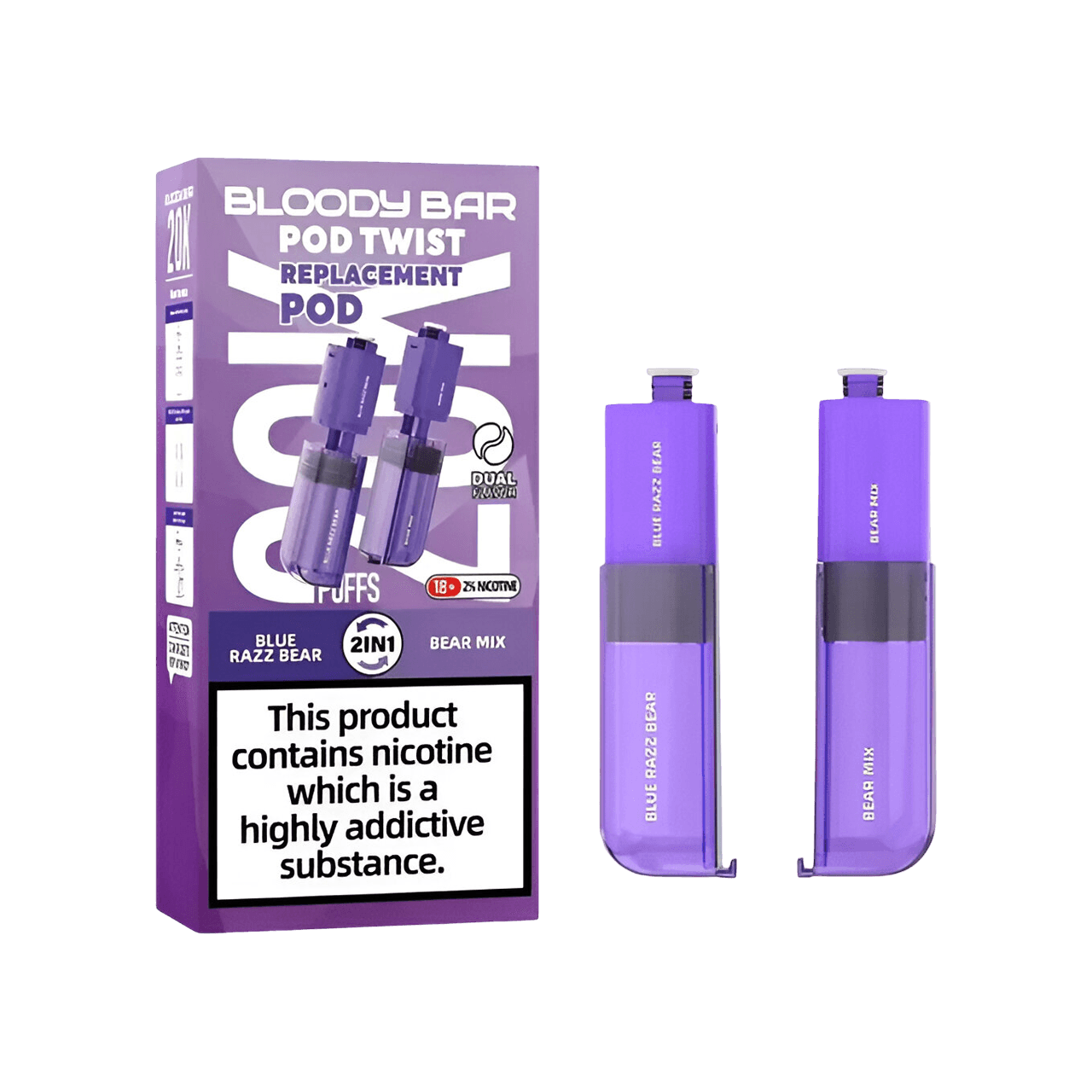 Bloody-bar-20k-pod-twist-refill-pod-blue-razz-bear-bear-mix